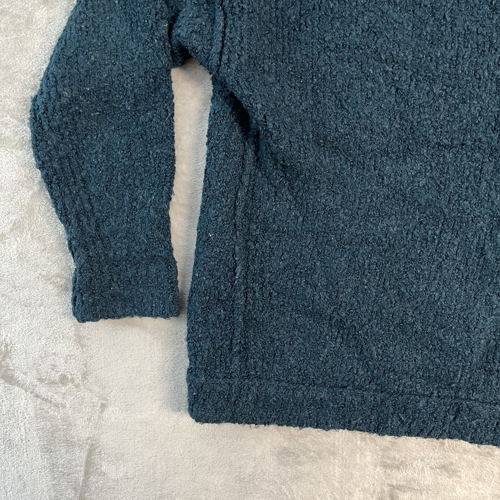 Free People Alpaca Blend Boucle Sweater Womens Small Blue Oversized Cozy Boho - Picture 4 of 14